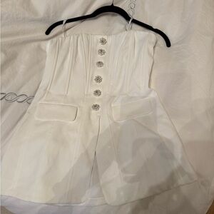 Self portrait embellished strapless top